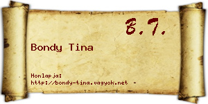 Bondy Tina névjegykártya